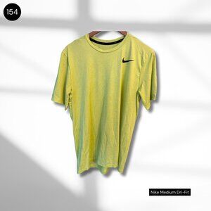 Nike Dri-FIT T-Shirt | Medium | Bright Yellow Athletic Top